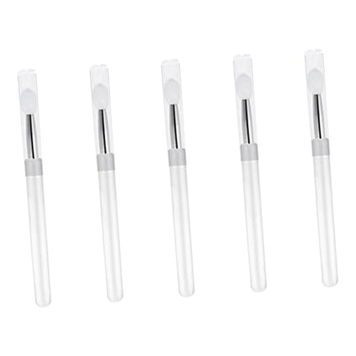 OFFIGAM 5 Stück Teiliges Silikon Lippenpinsel mit Deckel Professionelles Make Up Zubehör für Lippenstift und Lidschatten Tragbar und Einfach zu Handhaben aus Hochwertigem Silikon von OFFIGAM