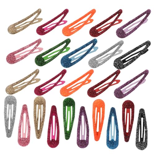 OFFIGAM 50stücke Haarspangen Mit Glitzer Metall-haarspangen Mit Druckknöpfen Haarschmuck Für Damen Und Mädchen Farben Clips Für Jede Frisur von OFFIGAM