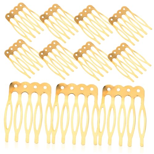 OFFIGAM 50 Stück Selbstgemacht Haarkämme Für Frauen Und Mädchen Modische Steckkämme Handgefertigte Haaraccessoires Golden Einfach Zu Gestalten Für Frisuren von OFFIGAM