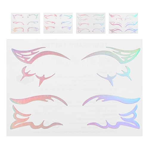 OFFIGAM 5blätter Holographische Augen Aufkleber Temporäre Gesichtstätowierungen Für Karneval Und Cosplay Einfach Anzuwenden Für Make-up-anfänger Und Besondere Anlässe von OFFIGAM