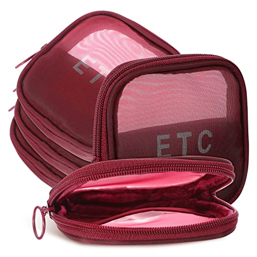 OFFIGAM 5stücke Netztasche Für Make-up Reise-Make-up-Tasche Mit Reißverschluss Durchsichtige Netzkosmetiktasche Kleine Netzmake-up-Tasche Reise-Make-up-Organizer Für Kosmetika Hautpflegepr von OFFIGAM