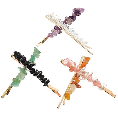 OFFIGAM 6 Stück Bobby Pins aus Metall mit Naturstein Teiliges Haarschmuck für Damen und Mädchen Stilvolle Haarspangen für Alltag und Besondere Anlässe von OFFIGAM