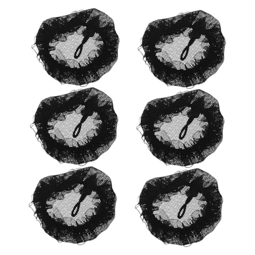 OFFIGAM 6 Stück Haarnetz Schwarz Haarschmuck Unsichtbares Haarnetz Tänzerin Haarnetze Haarschal Netz Schwarz Scrunchie Haarabdeckung Dutt Abdeckung Snoods Für Frauen von OFFIGAM