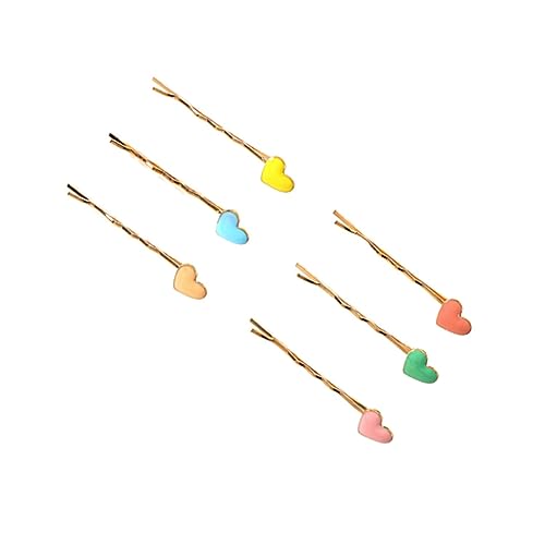 OFFIGAM 6 Stück Herz Haarspange Legierung Haarnadeln für Mädchen Dekorative Hochzeits Haarschmuck für Partys und Bankette von OFFIGAM
