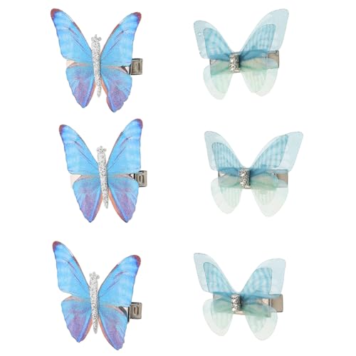 OFFIGAM 6stücke Teiliges Schmetterling-haarspangen Für Mädchen Stylische Haaraccessoires Leuchtenden Farben Für Partys Und Täglichen Gebrauch Sicherer Halt Für Ihren Look von OFFIGAM