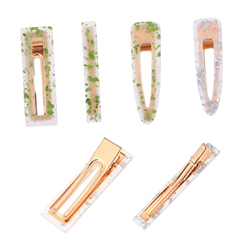 OFFIGAM 6 Stücke Retro Acryl Haarspangen Damen Rutschfeste Quadratische Haarnadeln für Dickes und Dünnes Haar von OFFIGAM