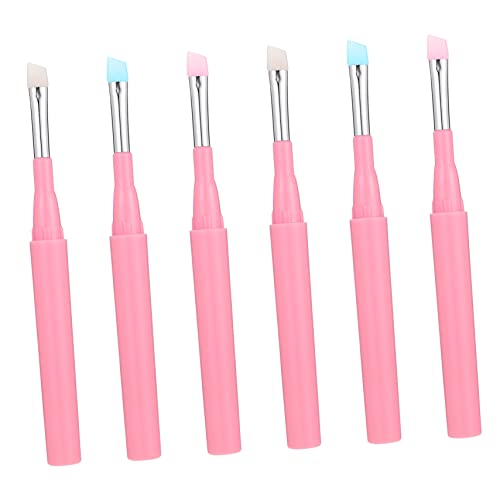 OFFIGAM 6Stücke Teiliges Silikon Make Up Pinselset für Augenbrauen Lippen und Eyeliner Professionelle Wiederverwendbare Bürsten mit Ergonomischem für Tägliche Schminkbedürfnisse von OFFIGAM
