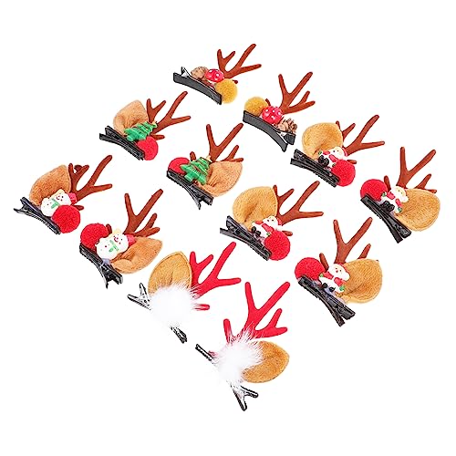 OFFIGAM 6paare Niedliche Weihnachts-haarspangen Mit Rentiergeweih-design Festliche Haarnadeln Für Mädchen Und Frauen Für Weihnachten Und Festliche Anlässe von OFFIGAM
