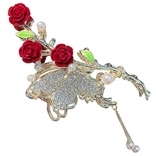 OFFIGAM Blumen Haarklammer Aus Metall Stilvolle Haarklammer Schmetterlingen Für Frauen Hochzeiten Und Spezielle Anlässe Robuste Und Bequeme Haarspange Für Verschiedene Haartypen von OFFIGAM