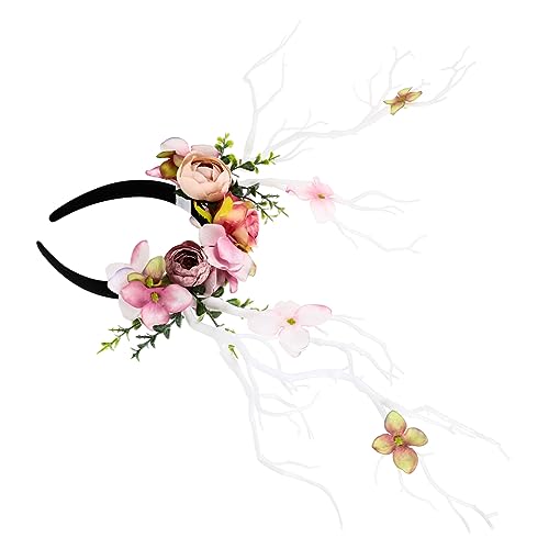 OFFIGAM Festival Party Stirnband Mit Simulation Zweig Design Blume Haar Hoops Für Weibliche Tragen Weihnachtsfeiern Geburtstagsfeiern Und Cosplay-partys von OFFIGAM