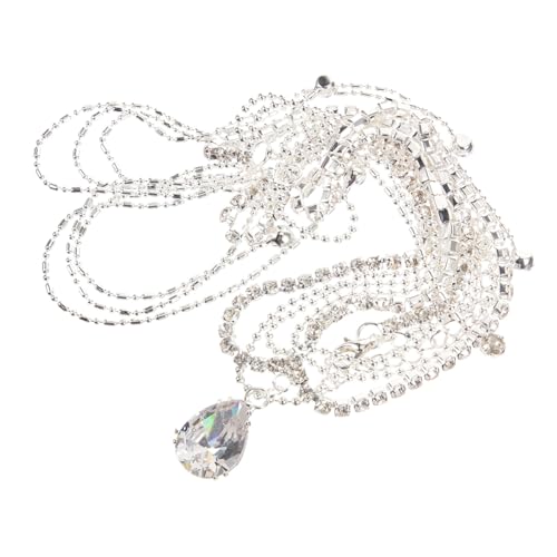 OFFIGAM Boho Kopfschmuck mit Strasssteinen Glitzerndes Braut Haarschmuck Head Chain für Mädchen Hochzeit Festival Party Eleganter Stabiler Sitz Verarbeitung Tassel Design von OFFIGAM