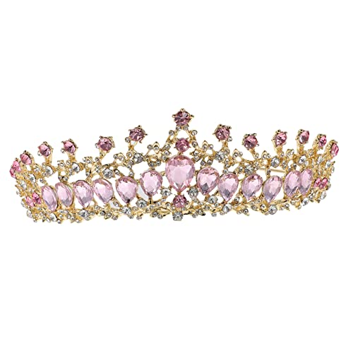 OFFIGAM Braut Tiara Krone Haarschmuck für Hochzeit Stirnband mit Strasssteinen Langlebig für Brautfrisuren und Festliche Anlässe von OFFIGAM