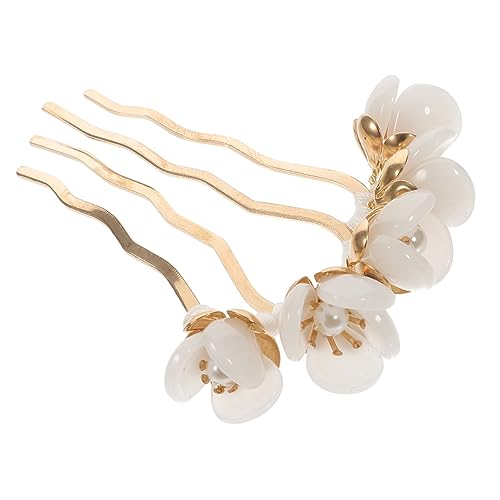 OFFIGAM Chinesische Antike Haarnadel Handgefertigte Haarstäbchen mit Perlen und Blütenblattdesign Geeignet für Traditionelle Chinesische Anlässe Einzigartiges Haarzubehör für Damen von OFFIGAM