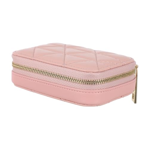 OFFIGAM Lippenstift Aufbewahrungstasche Aus Rindsleder Mit Spiegel Tragbare Kosmetiktasche Für Damen Für Reisen Und Alltag Und Langlebig Praktische Make-up Tasche in Rosa von OFFIGAM