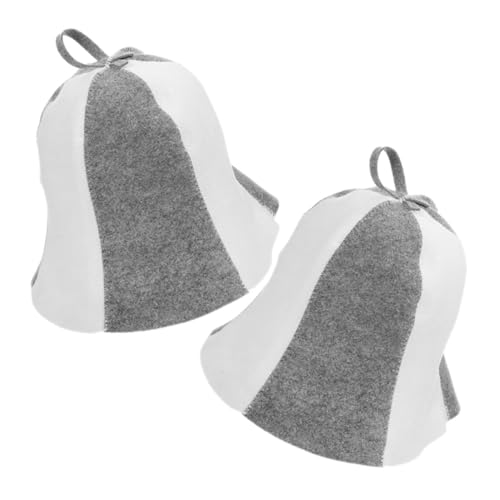 OFFIGAM 2stücke Woll-saunahut Aus Filz Unisex Sauna-kappe Für Herren Und Damen Idealer Haarschutz Und Stylisches Accessoire Für Sauna Und Dampfbad Weißes Design von OFFIGAM