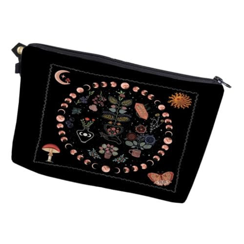 OFFIGAM Reise Kosmetiktasche Damen Tragbar mit Reißverschluss Multifunktionale Schminktasche für Make Up und Toilettenartikel Blumenmuster für Reisen und Alltag von OFFIGAM