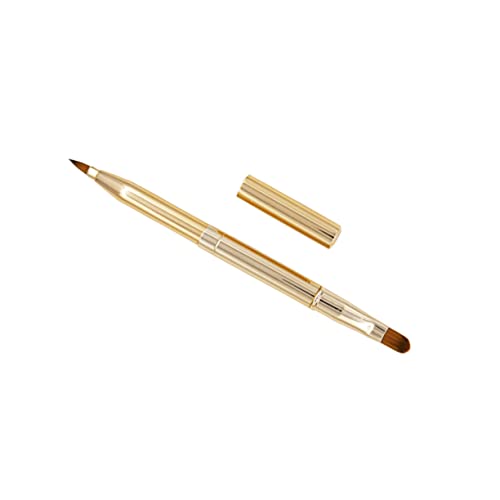 OFFIGAM Doppelköpfiger Lippenpinsel mit Ausziehbarem Design Tragbarer Concealer Pinsel für und Mädchen Gold für Präzise Lippen Make Up Anwendungen und Einfach Handhabung von OFFIGAM