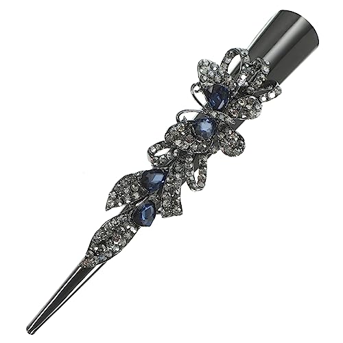 OFFIGAM Duckbill Haarklammer mit Kristallen Retro Haarspange für Damen Hochzeits Haarschmuck Alligator Haarclip für Pferdeschwanz und Styling Glänzend und Komfortabel von OFFIGAM