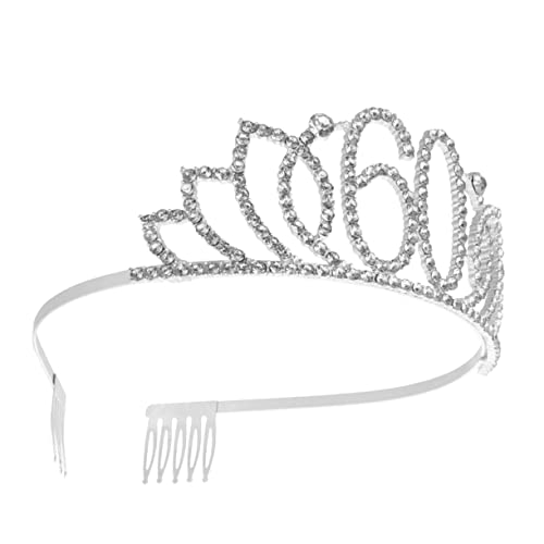 OFFIGAM Geburtstagskrone Haarschmuck Aus Silber Elegante Haarband Dekoration Für Frauen Und Mädchen Geburtstagskuchen Deko Edle Und Auffällige Kopfaccessoires Zur Feier Zum Geburtstag von OFFIGAM