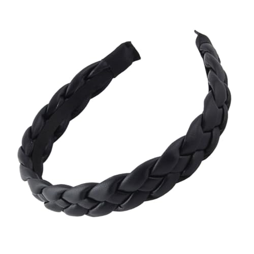 OFFIGAM Geflochtenes Breites Haarband aus Hochwertigem PU Leder für Damen Retro Stil Haarschmuck für Partys und Besondere Anlässe Perfektes und Foto Requisite von OFFIGAM