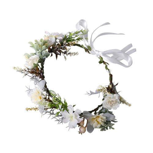 OFFIGAM Grüner Künstlicher Blumenkranz Haarschmuck Leichtes Party Haarband Braut Kopfschmuck für Mädchen Cosplay Fotorequisite Hochzeit Karneval von OFFIGAM