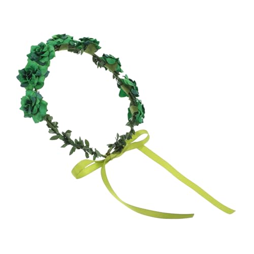 OFFIGAM Grünes Blumenkranz-stirnband Für Patrick Day Festliche Haaraccessoires Für Mädchen Und Frauen Für Partys Und Feiern Mit Realistisch Gestalteten Stoffblumen von OFFIGAM