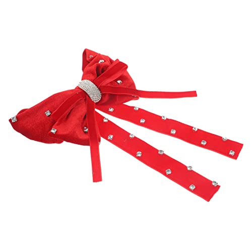 OFFIGAM Haarspange Mit Strass Große Schleife Eleganter Haarschmuck Für Damen Für Hochzeiten Und Festliche Anlässe Langlebig Und Komfortabel Nicht Leicht Zu Beschädigen Rote Farbgebung von OFFIGAM