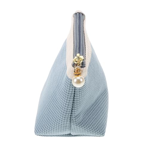 OFFIGAM Kosmetiktasche Für Damen Stylische Make-up Tasche Mit Reißverschluss Für Lippenstifte Und Kleine Utensilien Praktische Aufbewahrung Für Handtasche Nebelblau von OFFIGAM