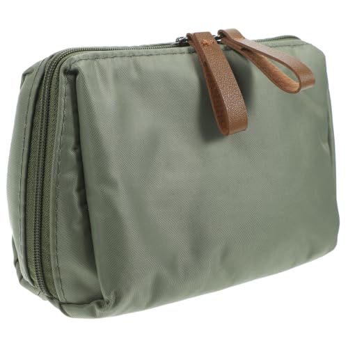 OFFIGAM Kleine Kosmetiktasche Damen mit Reißverschluss Praktische Kulturbeutel für Reisen und Alltag Vielseitige Make up Tasche für Lippenstift und Toilettenartikel Tragbare Grüne von OFFIGAM