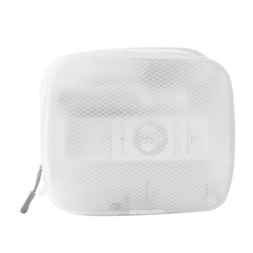 OFFIGAM Kosmetikbeutel Eva Netztasche Mit Reißverschluss Für Reisen Tragbare Kulturbeutel Für Männer Und Frauen Große Make up Tasche Weiß von OFFIGAM