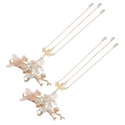OFFIGAM Kreative Quaste Haarspangen für Frauen Vintage Seide Garn Blume Perle Haar Clip Hochzeits Haarschmuck Braut Haarnadeln Haaraccessoires von OFFIGAM