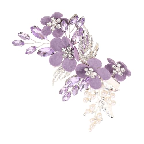 OFFIGAM Haarspange Mit Blumen-design Und Kristallsteinen Für Hochzeiten Brautschmuck Aus Kunstperlen Und Strass Für Frauen Kopfschmuck Für Partys Und Alltag von OFFIGAM