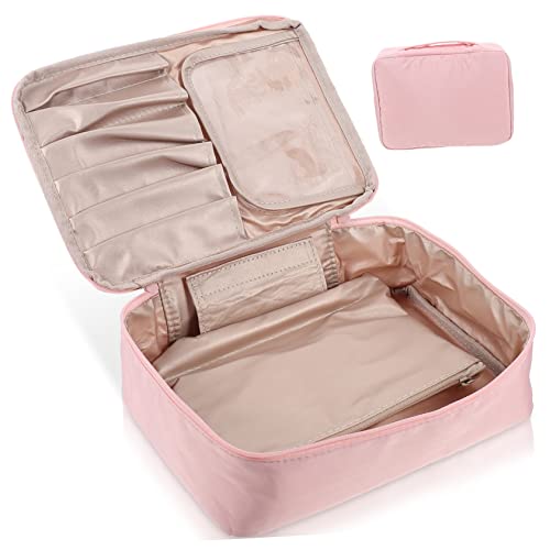 OFFIGAM Große wasserdichte Kosmetiktasche Für Damen Leichte Tragbare Toiletry Bag Mit Großer Kapazität Für Reisen Und Tägliche Nutzung Design Rosa von OFFIGAM