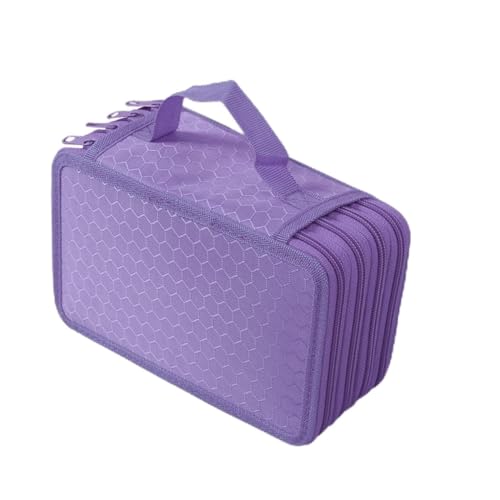 OFFIGAM Federtasche Mit Fächern Stiftehalter-Organizer Schreibwarenbox Mit Reißverschluss Für Schule Kunst Und Reisen Lila von OFFIGAM