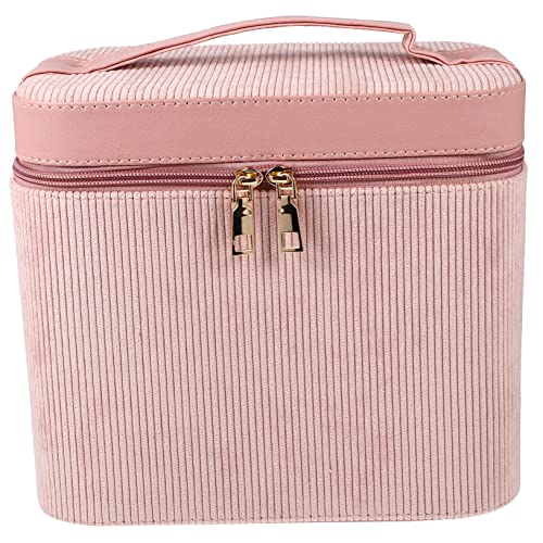 OFFIGAM Portable Kosmetik Aufbewahrungstasche Für Frauen Doppelschichtiger Schminkkoffer Mit Spiegel Handtasche Aus Synthetischem Große Kapazität Für Reisen Und Zuhause von OFFIGAM