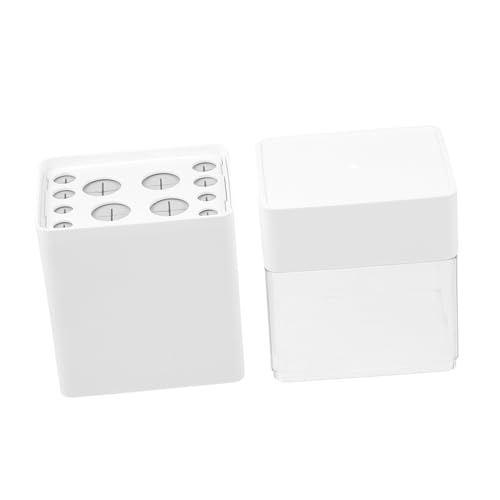 OFFIGAM Transparente Makeup Pinselhalter Aufbewahrungsbox Mit Deckel Kosmetik Organizer Für Schminktisch Staubschutz Für Pinsel Und Eyeliner Praktischer Kosmetikbehälter Aus Robustem von OFFIGAM