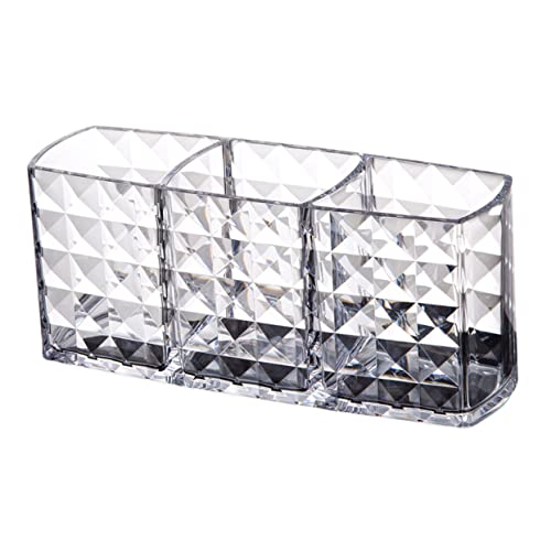 OFFIGAM Acryl Kosmetik Organizer Mit Diamantmuster Transparente Aufbewahrungsbox Für Pinsel Und Make-up Fächer Für Lippenstifte Und Eyeliner Stilvoller Desktop-ständer Für Ihr von OFFIGAM