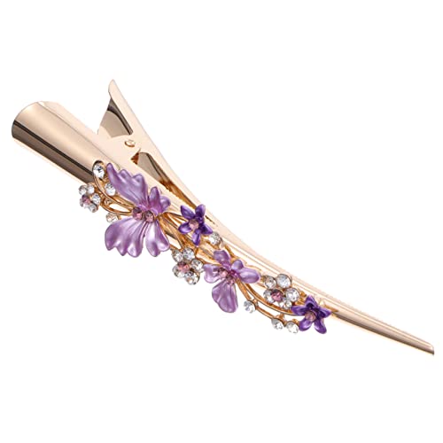OFFIGAM Metall Haarspange Damen Retro Blumen Design Entenschnabel Clip Groß Für Frauen Und Mädchen Rutschfest Elegant Haarschmuck Für Alltag Und Partys von OFFIGAM