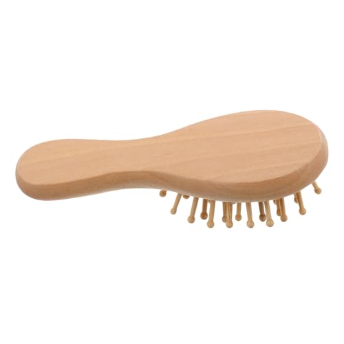OFFIGAM Mini Holz Massagekamm mit Griff Tragbare Entwirrbürste für Lockiges Haar für Männer und zur Kopfhautmassage und Langlebig und Praktisch von OFFIGAM
