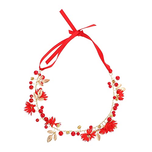 OFFIGAM Perlen Stirnband Blume Geschmeidig Kette Haarband Hochzeit Braut Frauen Kopfschmuck Perlen Haarschmuck Perlenstirnband von OFFIGAM