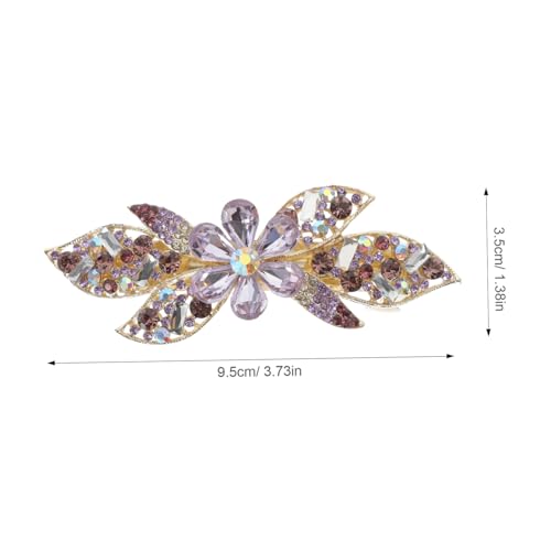 OFFIGAM Rhinestone Haarspange mit Kristallblume Langlebiger Frühling Haarklammer Funkelndes Haarschmuck Accessoire für Damen für Party Hochzeit Geburtstag Sicherer für von OFFIGAM