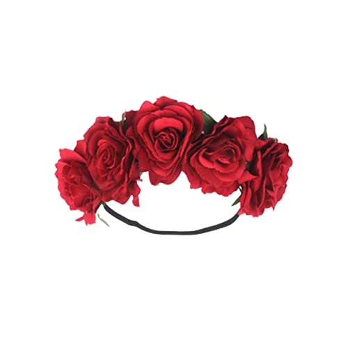OFFIGAM Rosenblüten Haarband Mit Blumenkopfschmuck Blumenstirnband Für Mädchen Blumenmädchenkopfschmuck Modischer Haarschmuck Blumenstirnbänder von OFFIGAM