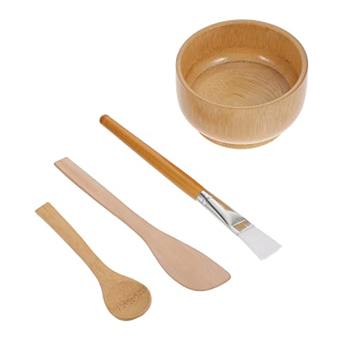 OFFIGAM Selbstgemacht Gesichtsmaske Satz Mit Holzschüssel Pinsel Und Löffel Maskenschale Für Hautpflege Einfach Zu Reinigen Robust Und Handlich Für Zuhause Und Beauty Salons von OFFIGAM