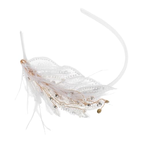 OFFIGAM Vintage Haarschmuck Für Damen Federstirnbänder Mit Perlen Und Strassdesign Haarbänder Für Hochzeit Und Karneval Leicht Und Bequem Für Jeden Anlass von OFFIGAM