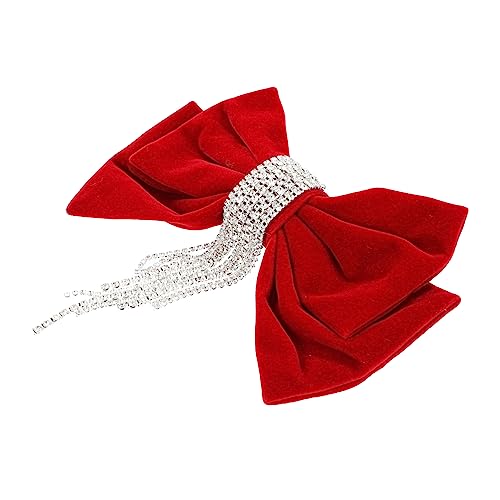 OFFIGAM Große Haarschleife Mit Strassverzierung Vintage Haarspange Für Damen Für Hochzeiten Und Besondere Anlässe Feminin Und Elegant Vielseitig Einsetzbar von OFFIGAM