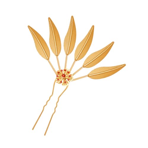 OFFIGAM Vintage Haarnadeln mit Goldenen Blättern Chinesische Haarspangen für Damen Haarschmuck für Hochzeiten Partys und Alltagsmode Elegant und Langlebig Gefertigt von OFFIGAM