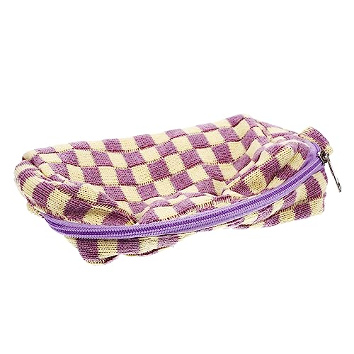 OFFIGAM Wollene Kosmetiktasche Im Karierten Design Große Kapazität Für Reisen Pflegeprodukte Make-up Robuste Aufbewahrungstasche Mit Reißverschluss Für Damen Und Herren Accessoire von OFFIGAM