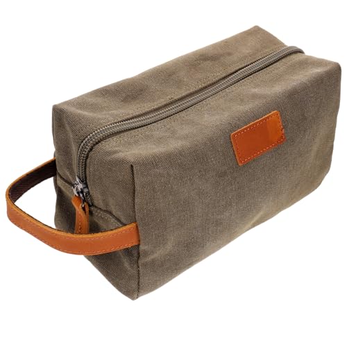 OFFIGAM wasserdichte Canvas Kosmetiktasche Reise Waschbeutel Retro Stil Tragbar Robust mit Metallreißverschluss und Großem Fassungsvermögen für Damen und Herren Kosmetik Organizer von OFFIGAM
