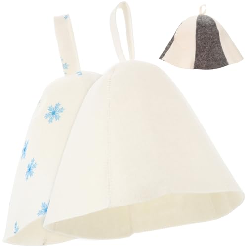 3St Saunahut aus Filz Badekappen Duschhauben Saunahüte aus Wolle duschhaube verstellbare Duschhaube Duschhut saunamützen saunaofen Filzhüte für den Haushalt Badehut gefühlt OFFSCH von OFFSCH