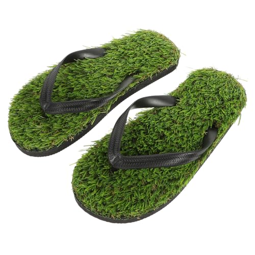OFFSCH 1Paar Lawn Flip-flops für Strand und Schwimmbad Unisex Sandalen PVC und EVA mit Kunstrasen-oberfläche für Barfuß Gefühl für Erwachsene und Junge Mädchen von OFFSCH